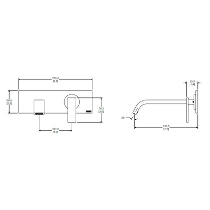 Monomando de lavabo a pared Vértika